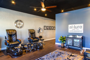 Allure Salon Pedicure Chairs and Sign
